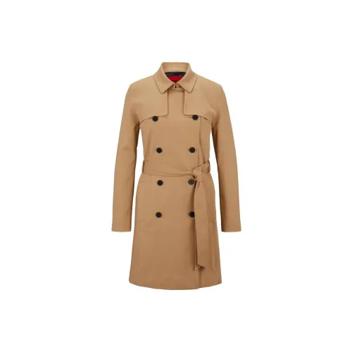 HUGO BOSS Trench Coats Women's Light Beige