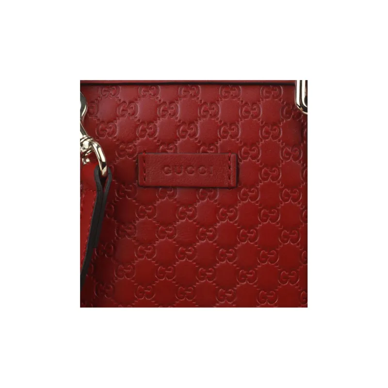 GUCCI Cow Leather Dome Bag Shoulder Bag Crossbody Bag Handbag Small Size Women's Red-4
