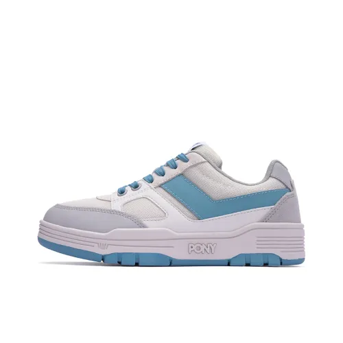 PONY REVERSE N Anti Slip Wear Resistant Low Top Skateboard Shoes Unisex Gray Blue