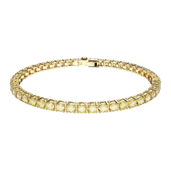 Swarovski Matrix Tennis Cubic Zirconia Bracelets Women's Gold