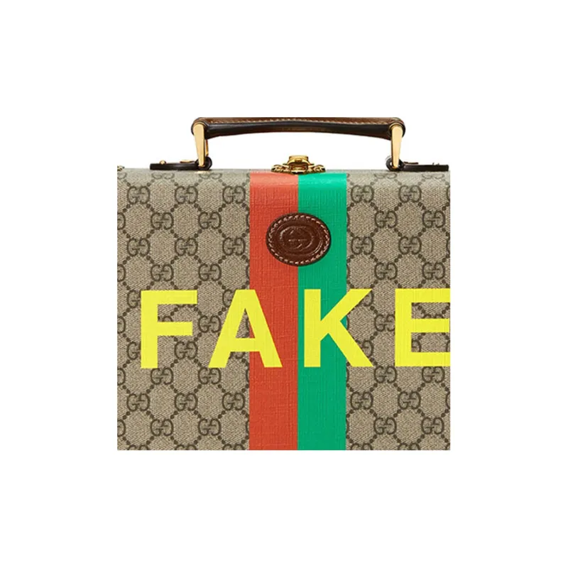 GUCCI Canvas With Leather Makeup Case, Portable Crossbody Bag, Shoulder Bag Unisex Brown-7
