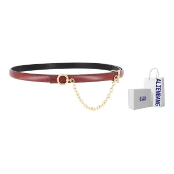 ALIEN BANG Cow Leather Belt Women's 1.2CM