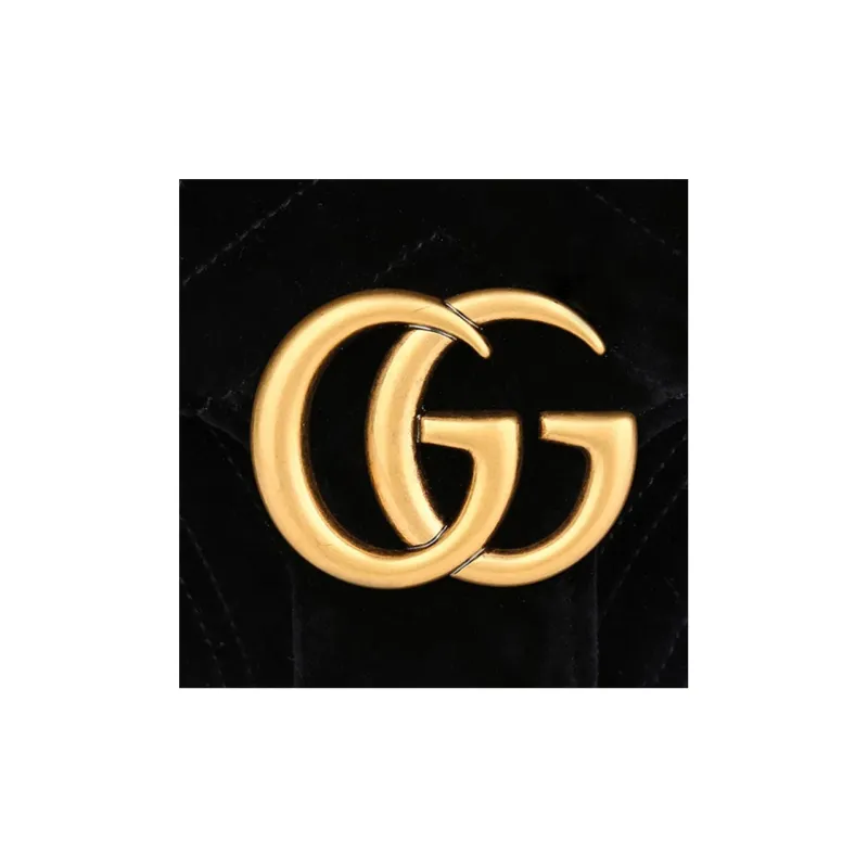 GUCCI Marmont Quilted Suede Chain Bag Crossbody Bag Shoulder Bag Women's Black-7