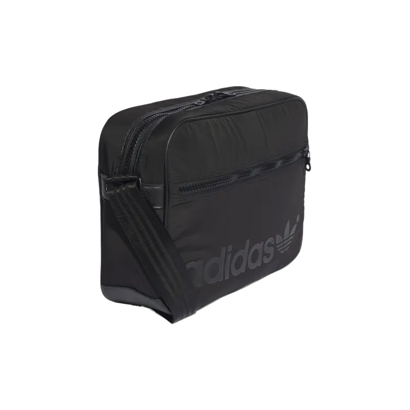 Adidas Originals Blue Version Collection Recycled Polyester One Shoulder Crossbody Travel Bag Regular Unisex Black-3