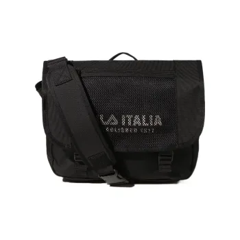 FILA Polyester Messenger Bag Shoulder Bag Crossbody Bag Medium Size Unisex Black