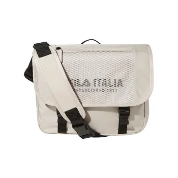 FILA Polyester Messenger Bag Handbag Shoulder Bag Crossbody Bag Medium Size Unisex Ecru