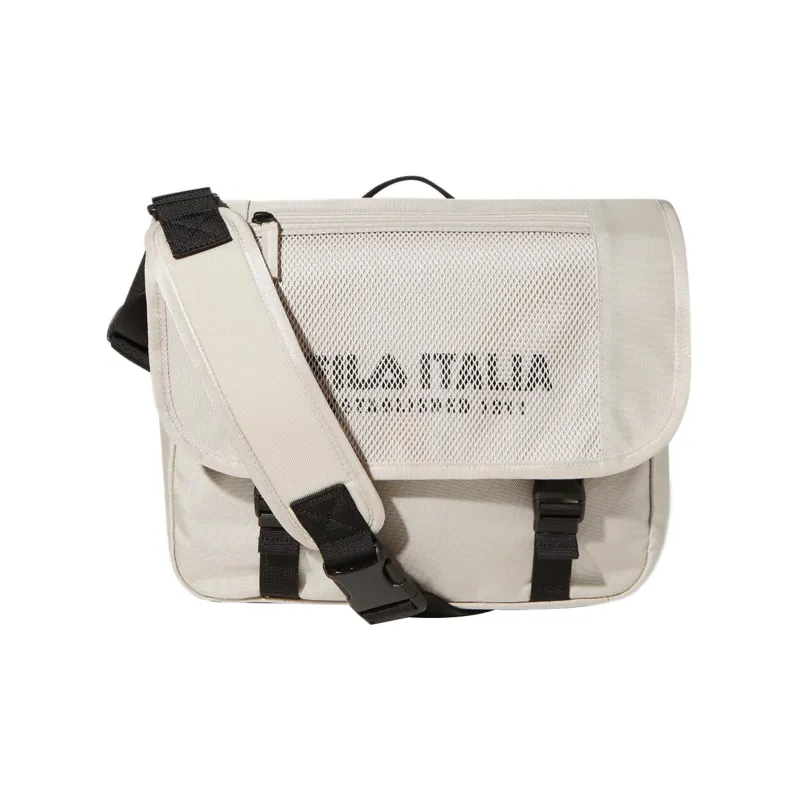 FILA Polyester Messenger Bag, Handbag, Shoulder Bag, Crossbody Bag Medium Size Unisex Ecru-0