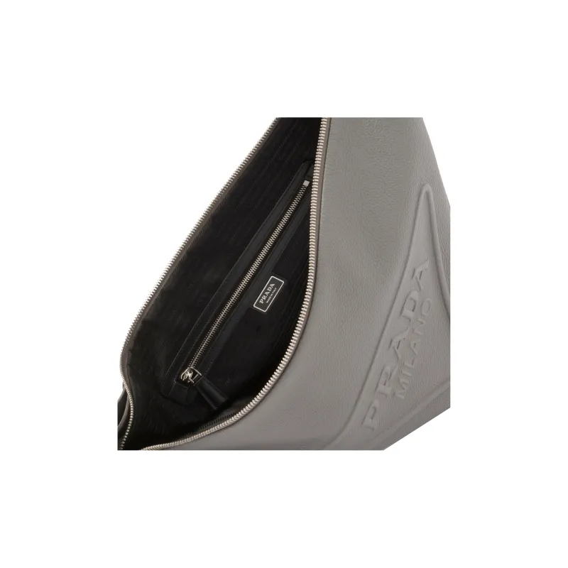 PRADA Triangle Leather Triangle Bag Shoulder Bag Crossbody Bag Regular Men's Gray-3