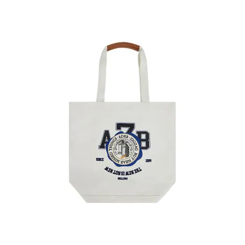ADER ERROR Cotton Tote Bag Shopping Bag Shoulder Bag Handbag Large Size Unisex White