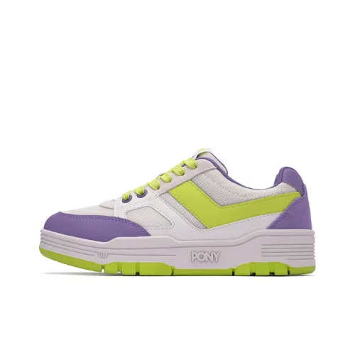 PONY Reverse N Low Top Skateboard Shoes Unisex White Purple Yellow