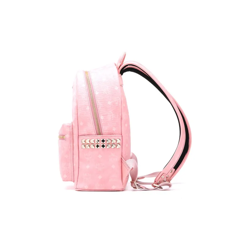 MCM Stark Visetos Backpacks Pink-2