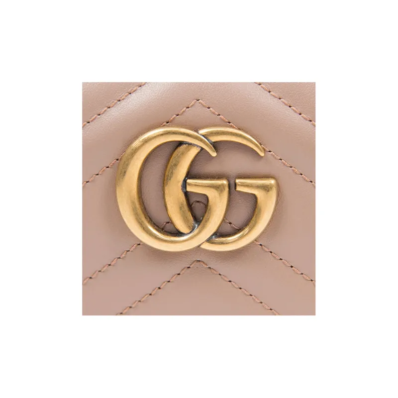 GUCCI GG Marmont Quilted Leather Shoulder Bag, Crossbody Bag Mini Women's Pink-6