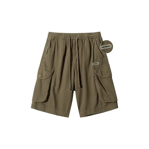 FAIRWHALE Casual Shorts Unisex Army Green