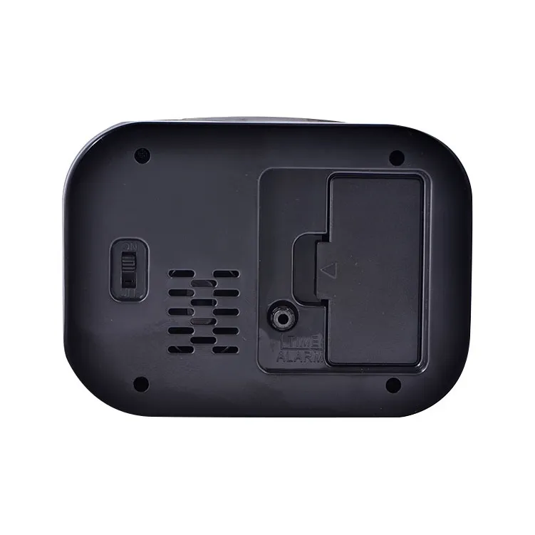 SEIKO Sweeping Seconds Movement Resin Alarm Clock Unisex Black-2
