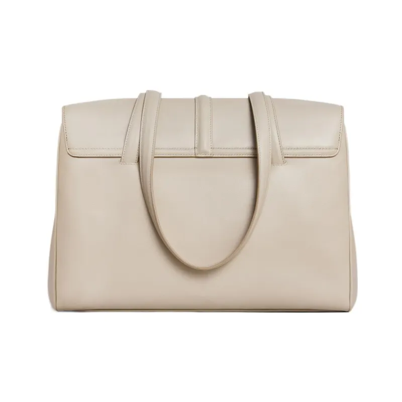 CELINE Smooth Calf Leather Tote Shopping Bag Handbag Shoulder Bag Medium Size Women's Trench Coat Color-2