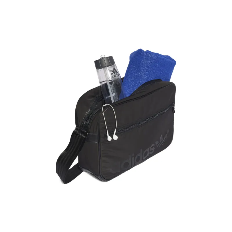 Adidas Originals Blue Version Collection Recycled Polyester One Shoulder Crossbody Travel Bag Regular Unisex Black-1