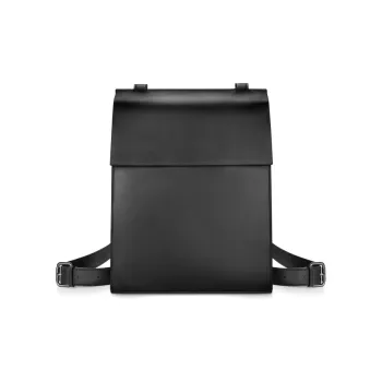 INJOYLIFE Cow Leather Apple Laptop Bag Backpack Large Size Men's Black