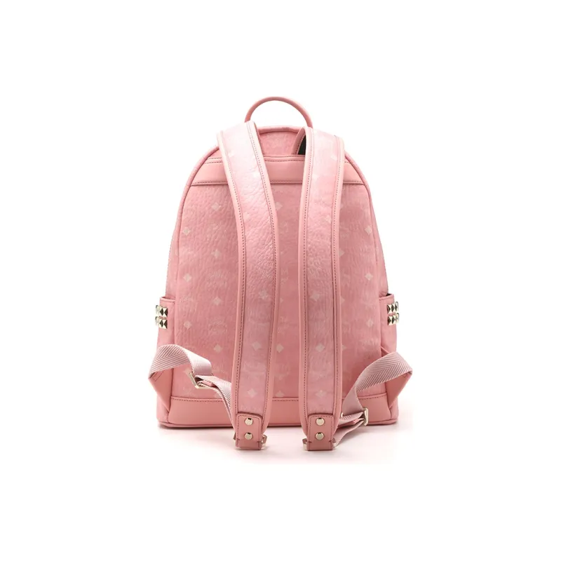 MCM Stark Visetos Backpacks Pink-3