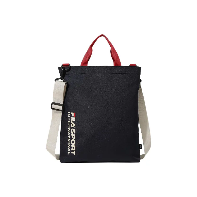 FILA Polyester Tote Bag Shopping Bag One Shoulder Handbag Crossbody Bag Regular Unisex Inks Navy-0