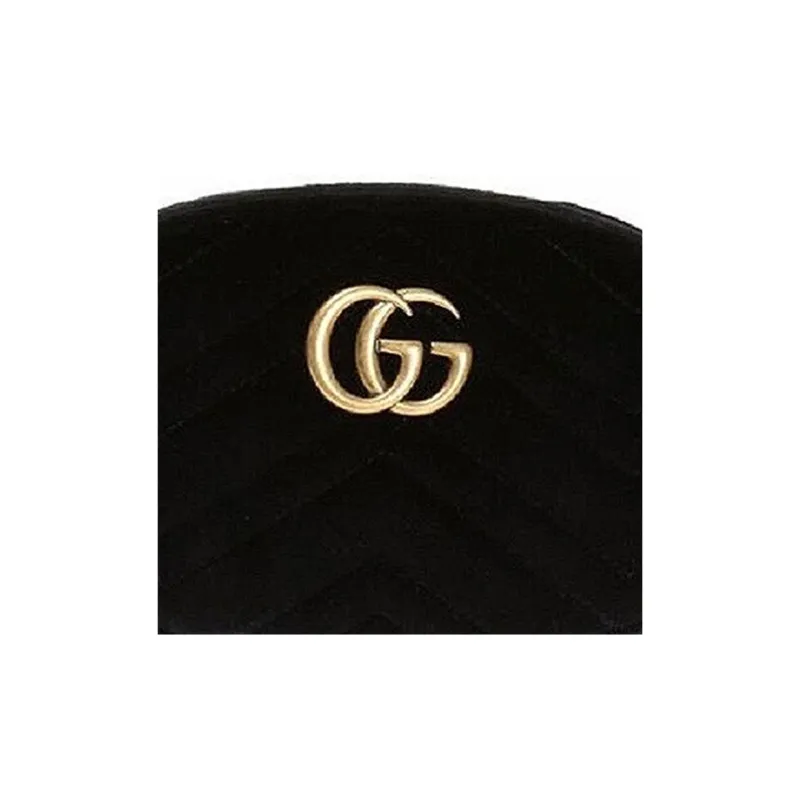 GUCCI Marmont Quilted Velvet Sling Bag, Fanny Pack Women's Black-6
