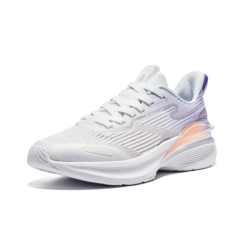 Erke Cushioning, Slip Resistant, And Abrasion Resistant Running Shoes Women's Purple White-2