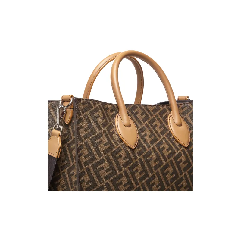 FENDI Cow Leather Shoulder Bag, Crossbody Bag, Handbag Regular Men's Brown-4