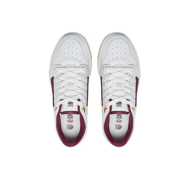 KSWISS Gstaad Gold Cushioning, Wear Resistant Low Top Skateboard Shoes Women's White Red-3