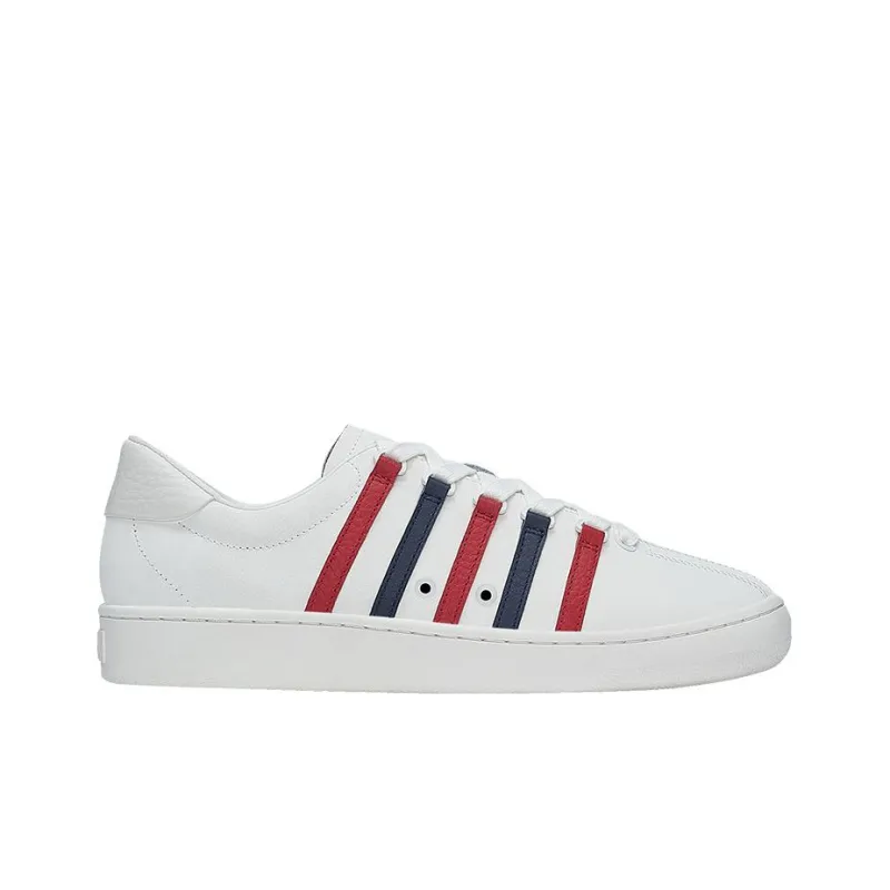KSWISS Classic 66 Abrasion Resistant Low Top Skateboard Shoes Women's White Red Blue-1