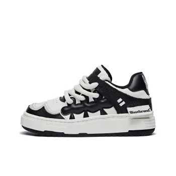 SHOOT BRAND Wear Resistant Height Increasing Low Top Skateboard Shoes Unisex Black