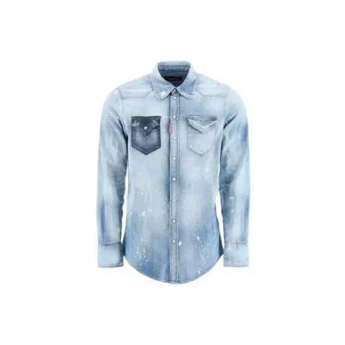 DSQUARED 2 Shirts Men Light Blue