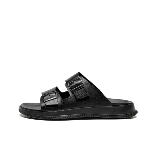 LEAVELAND Slide Slippers Men Black