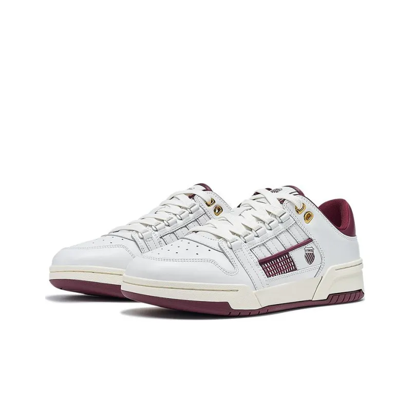 KSWISS Gstaad Gold Cushioning, Wear Resistant Low Top Skateboard Shoes Women's White Red-2