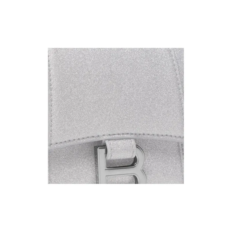 Balenciaga Hourglass Polyester With Polyurethane Shoulder Bag, Crossbody Bag, Handbag Extra Small Women's Silver-6