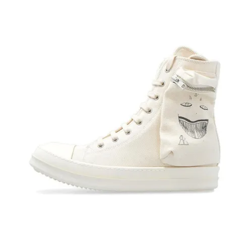 Rick Owens DRKSHDW High-Top Stylish Skateboarding Shoes Women's White