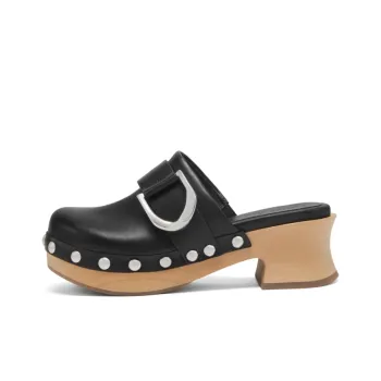 CHARLES&KEITH Small CK Stylish Sandal 5cm Women's Black/Blue