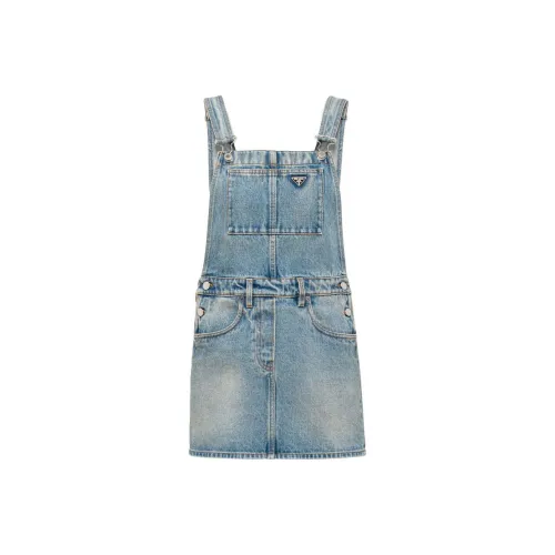 PRADA Denim Series Sleeveless Dresses Women's Denim Blue