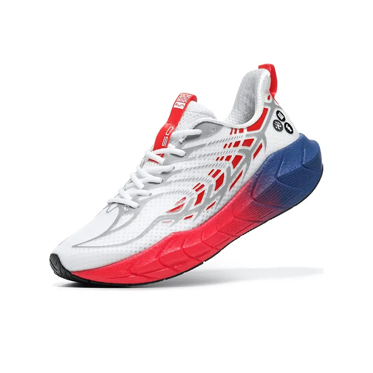 BMAI Expeditionary Force 4.0 Plus Low Top Running Shoes Men's White Blue Red-2