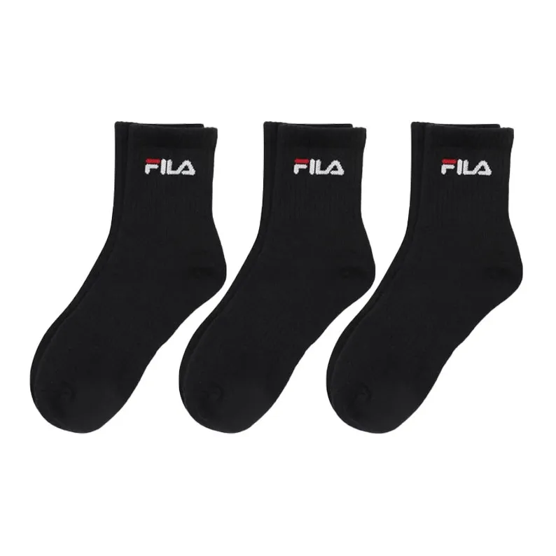 FILA Ankle Socks Unisex 3 Pack Black-0