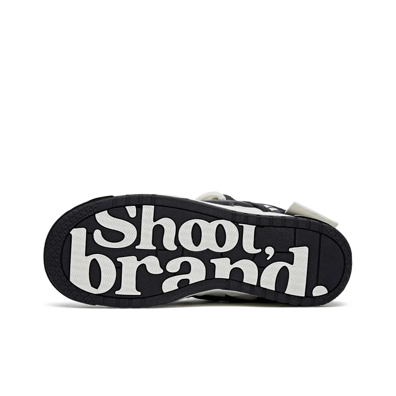 SHOOT BRAND Abrasion Resistant Height Increasing Low Top Skateboard Shoes Unisex Black-4
