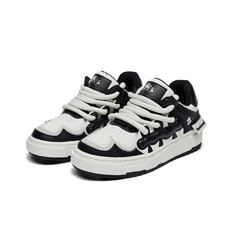 SHOOT BRAND Abrasion Resistant Height Increasing Low Top Skateboard Shoes Unisex Black-1