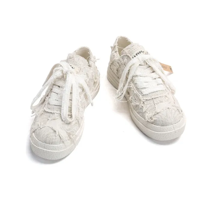 Jifffly Skateboard Shoes Unisex Low Top White-4