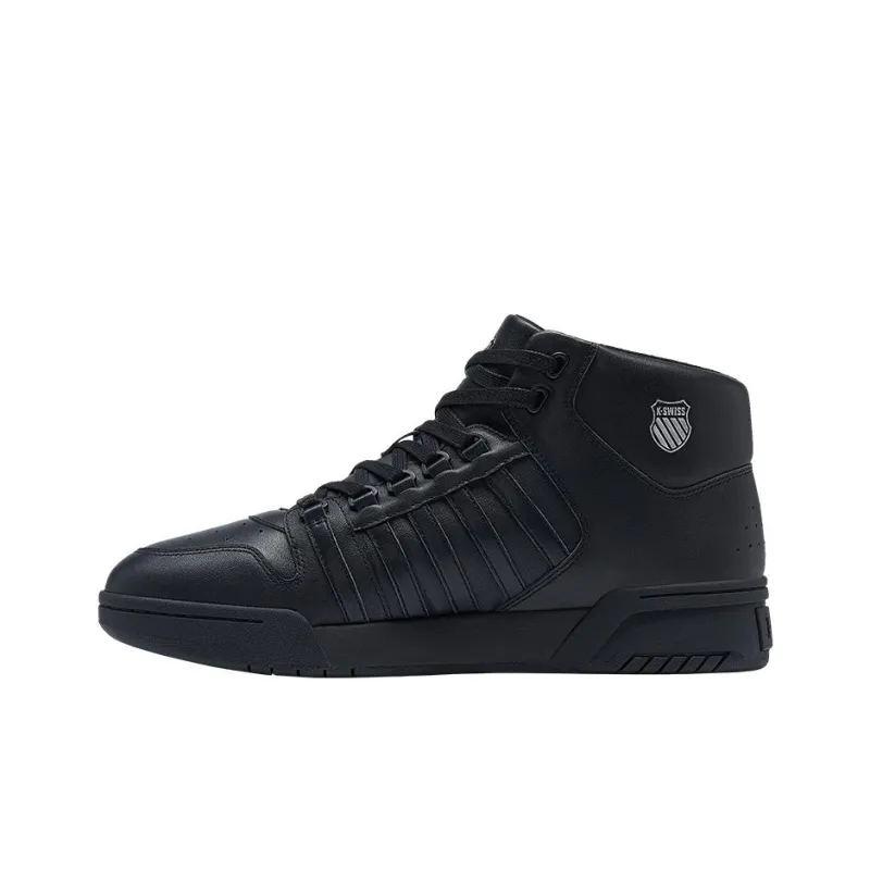 KSWISS Gstaad Cushioning Slip Resistant And Abrasion Resistant High Top Skateboard Shoes Women's Black Warrior-0