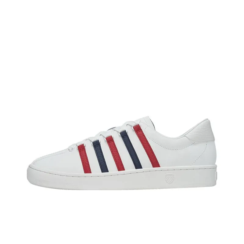 KSWISS Classic 66 Abrasion Resistant Low Top Skateboard Shoes Women's White Red Blue-0