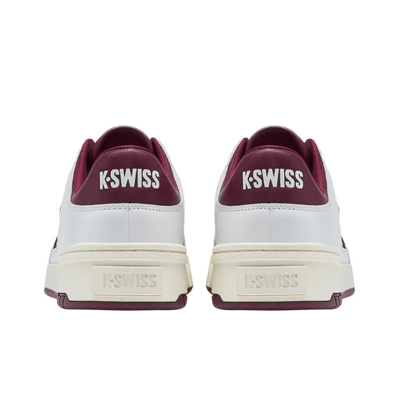 KSWISS Gstaad Gold Cushioning, Wear Resistant Low Top Skateboard Shoes Women's White Red-4