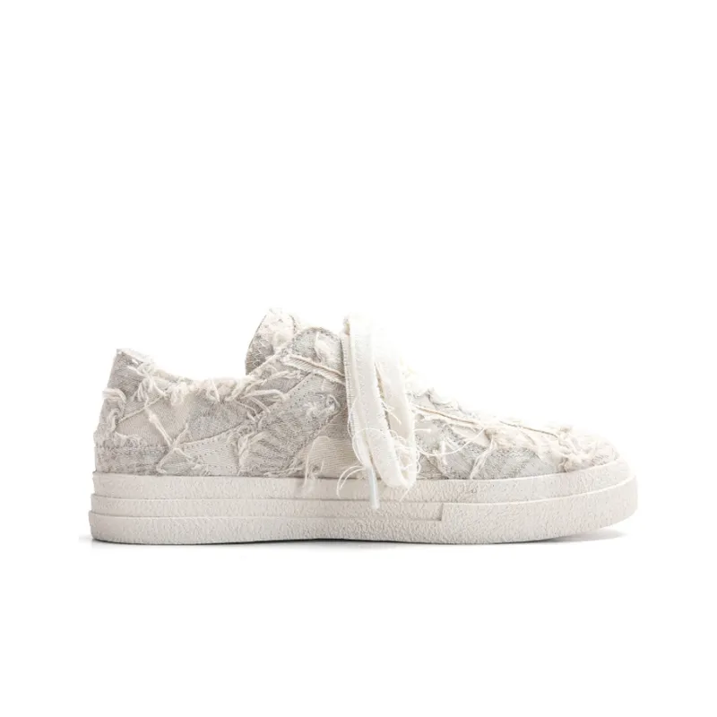 Jifffly Skateboard Shoes Unisex Low Top White-1
