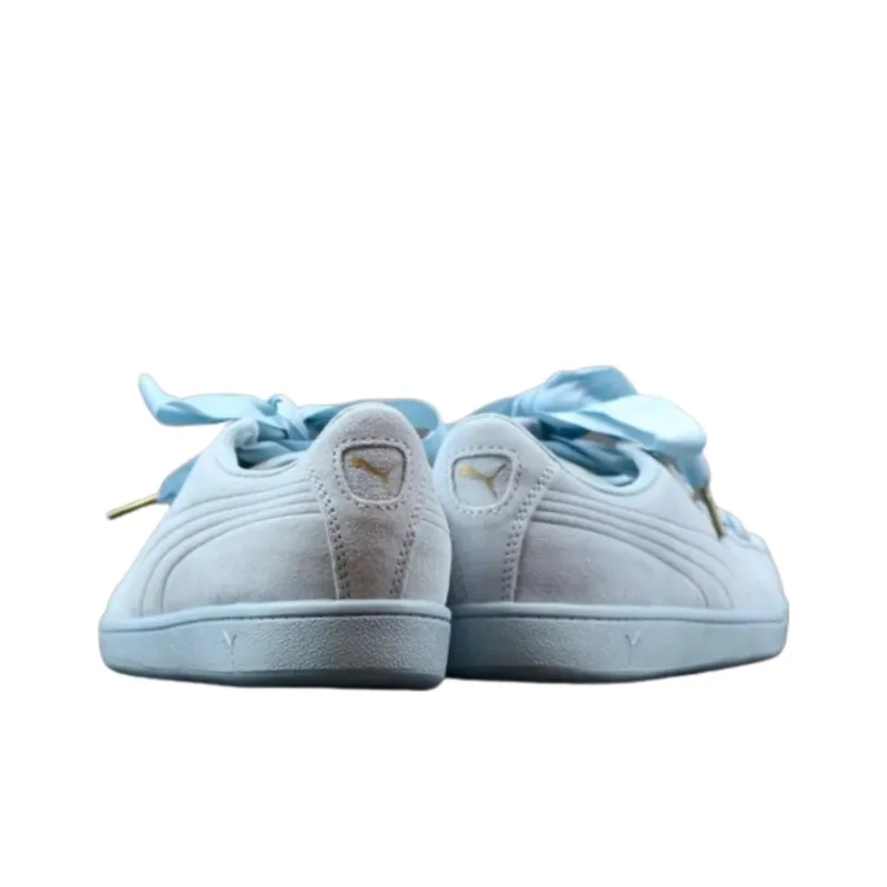 PUMA Vikky Ribbon Anti Slip Wear Resistant Low Top Skateboard Shoes Women's Blue-3