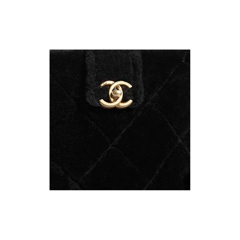 CHANEL Lambskin Bucket Bag, Shoulder Bag, Crossbody Bag, Handbag Women's Black-3