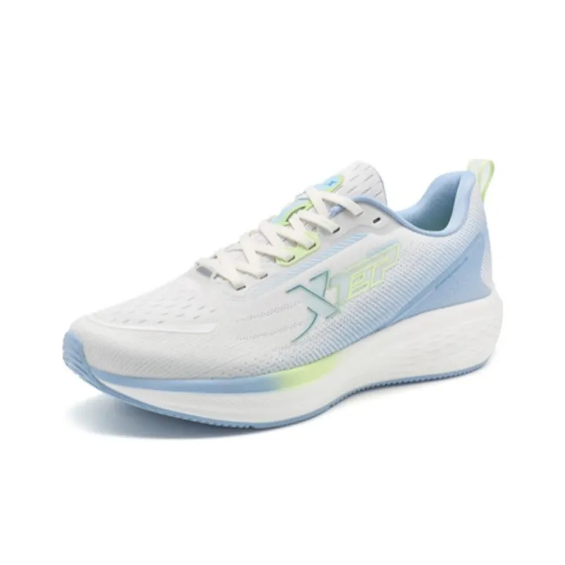 XTEP Star Speed Cushioned Slip Resistant Abrasion Resistant Low Top Sprint Running Shoes Men's White Blue Green-1