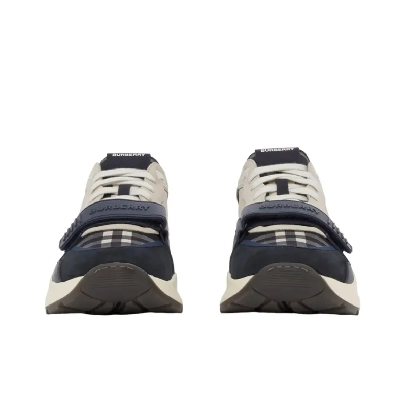 Burberry Check Sneakers 'Dark Charcoal Blue'-2