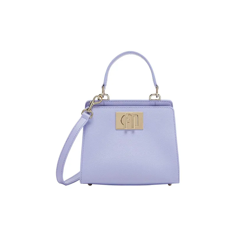 Furla 1927 Collection Leather Tote Bag Shopping Bag Shoulder Bag Crossbody Bag Handbag Mini Women's Light Purple-0